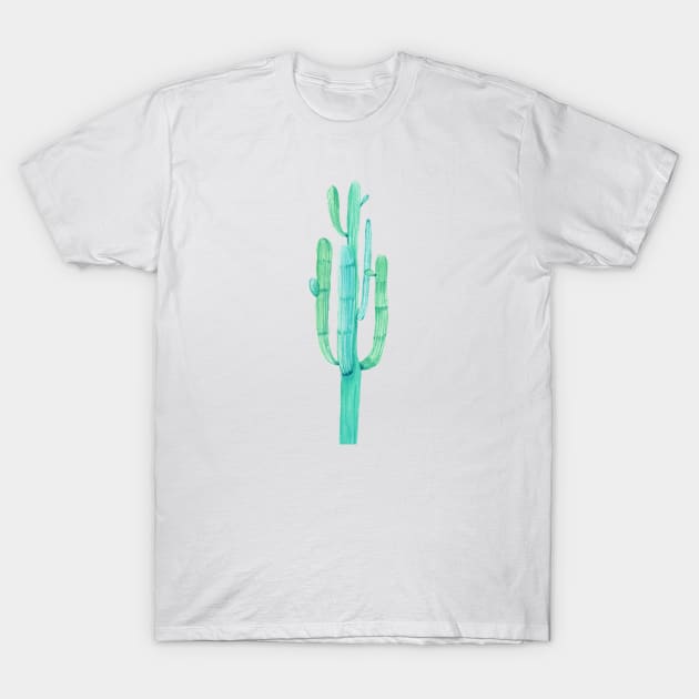 One Pretty Watercolor Cactus T-Shirt by NatureMagick